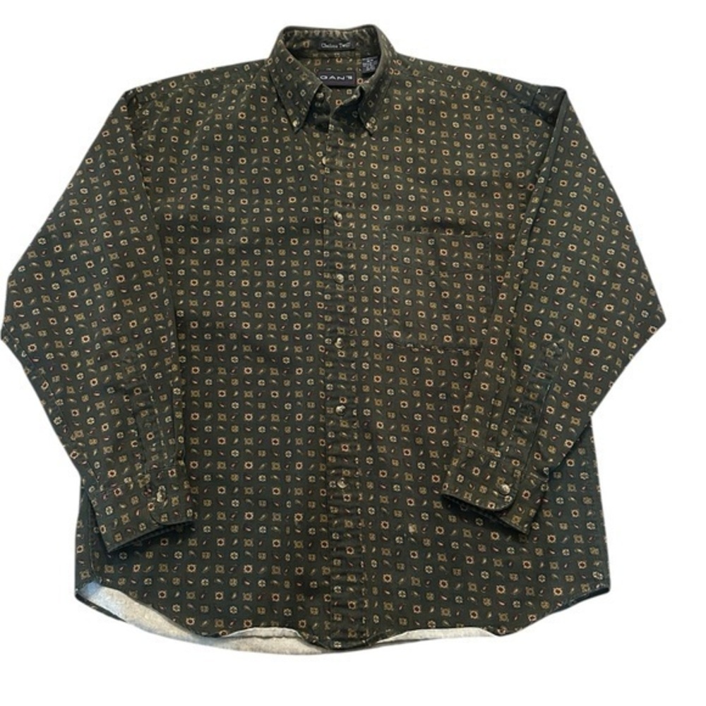 Vtg GANT Chelsea Twill Long Sleeve Button Down - Mens Size Medium - Hunter Green